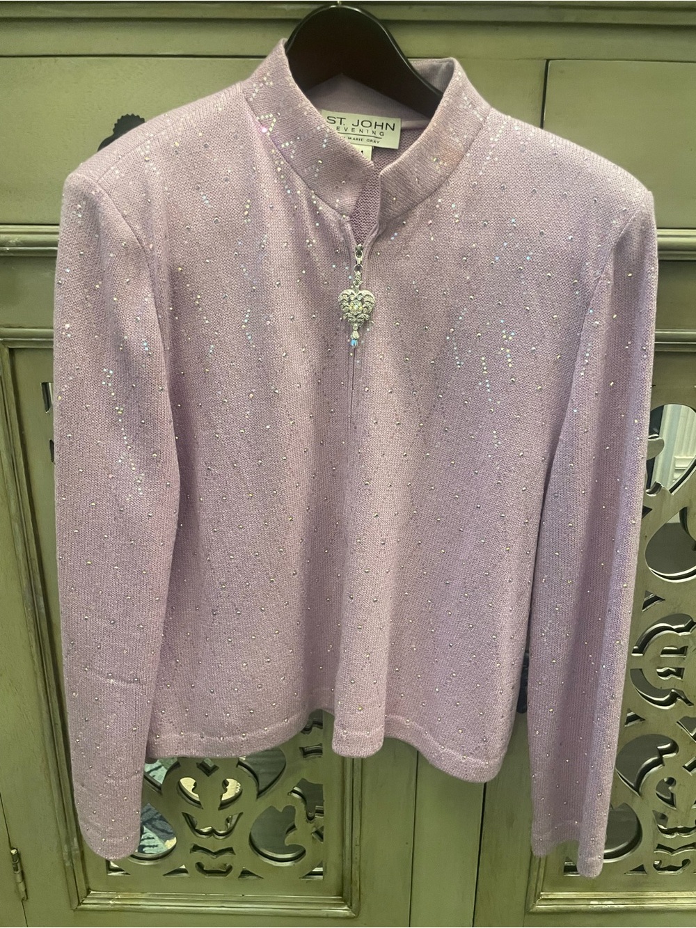 St. John Lavender Beaded Knit Jacket